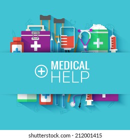 Medical flat background concept. Vector illustration design