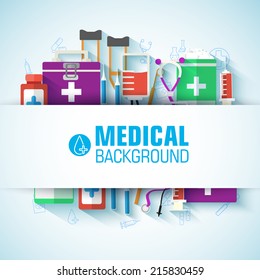 Medical flat background concept. Vector illustration design