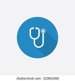 medical Flat Blue Simple Icon with long shadow, isolated on white background  