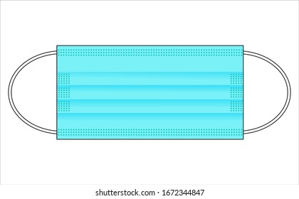 Medical Flat Face Mask Vector For Template.