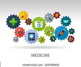 Medical flat icon concept. Vector illustration. Element template for design.