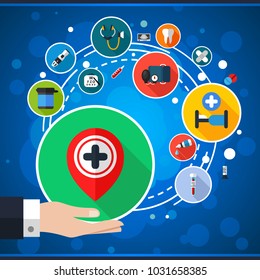 Medical flat icon concept. Vector illustration. Element template for design.