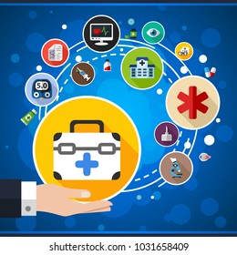 Medical flat icon concept. Vector illustration. Element template for design.