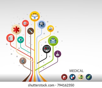 Medical flat icon concept. Vector illustration. Element template for design.