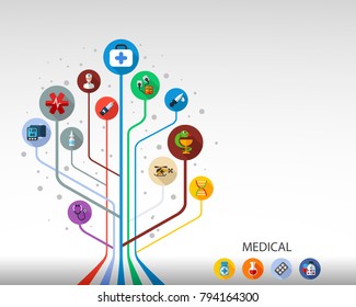 Medical flat icon concept. Vector illustration. Element template for design.
