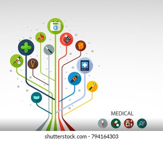 Medical flat icon concept. Vector illustration. Element template for design.