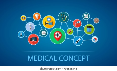 Medical flat icon concept. Vector illustration. Element template for design.