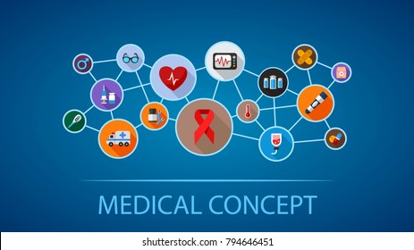 Medical flat icon concept. Vector illustration. Element template for design.