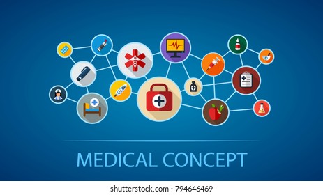 Medical flat icon concept. Vector illustration. Element template for design.