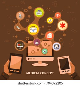 Medical flat icon concept. Vector illustration. Element template for design.