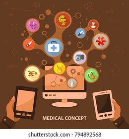 Medical flat icon concept. Vector illustration. Element template for design.