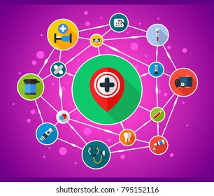 Medical flat icon concept. Vector illustration. Element template for design.