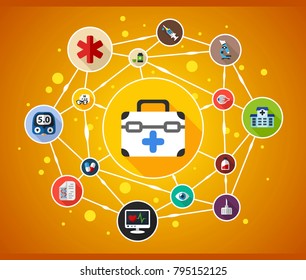 Medical flat icon concept. Vector illustration. Element template for design.