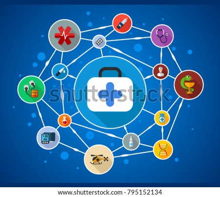Medical flat icon concept. Vector illustration. Element template for design.