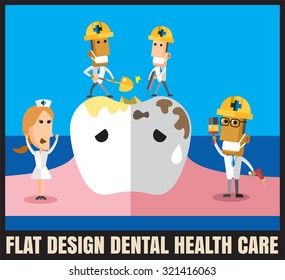 Medical flat icon illustration with dental health care vector format eps 10