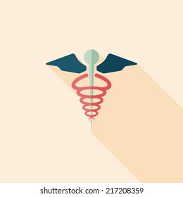 medical flat icon with long shadow