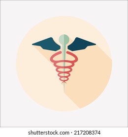 medical flat icon with long shadow