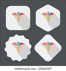 medical flat icon with long shadow