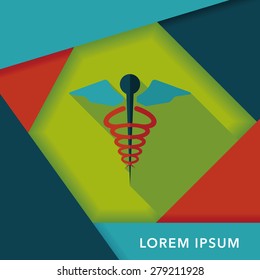medical flat icon with long shadow