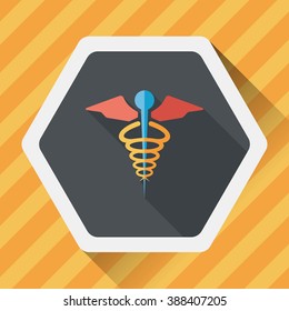 medical flat icon with long shadow