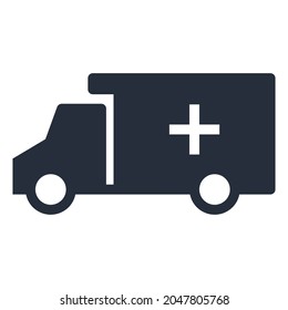 medical flat icon in navy and white