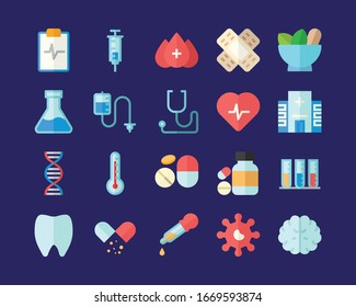 Medical Flat Icon Set,vector And Illustration Design