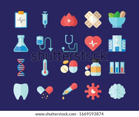 Medical flat icon set,vector and illustration design