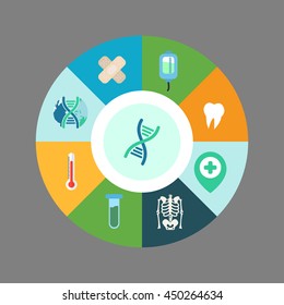 Medical flat icons set