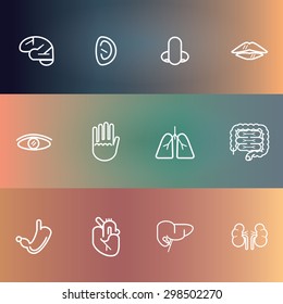 Medical flat icons set for Illustrations , Infographics , Web , Mobile design use, blur background