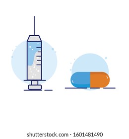 Medical flat icons, signs, symbols with red and blue color perfect for web. logo mobile app.