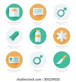 medical Flat Icons Vector Design