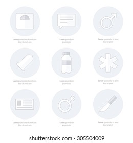 medical Flat Icons Vector Design. line icons styles