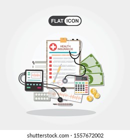 Medical flat vector background,health care,first aid. Medicine and surgery.Vaccination,medical research program.Online health check,medical diagnosis,treatment.