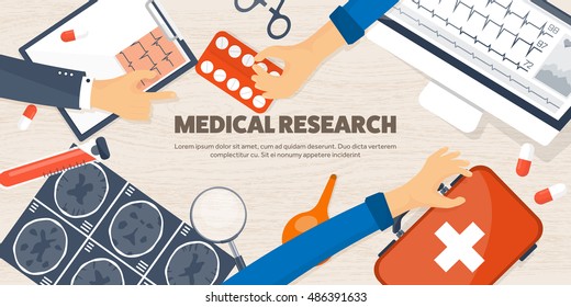 Medical flat vector background,health care,first aid.International health protection,insurance.Medicine and surgery.Vaccination,medical research program.Online health check,medical diagnosis,treatment