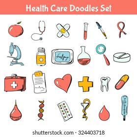 Medical Flat Vector Icons Set. Health and Medical Care Illustration.