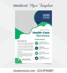 Medical flyer and brochure cover page template design