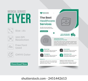 Medical Flyer und Corporate Healthcare Design Vorlage, Medical Cover a4 Flyer Design Layout für Druck