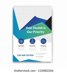 Medical flyer design layout template in A4 size, with nice background, vector eps10
