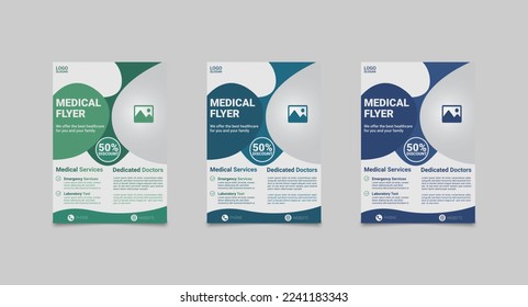  Medical flyer design template. A4 size and fully editable 