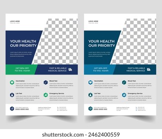 Medical flyer design template or Creative Poster design.