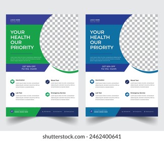 Medical flyer design template or Creative Poster design.