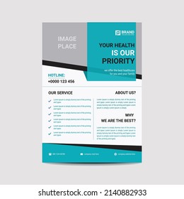  Medical flyer design template with modern look