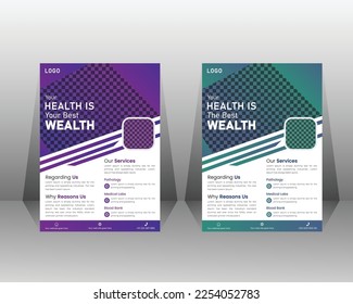 Medical Flyer Design, Unique Flyer, two colors scheme, Flyer template in A4 size.