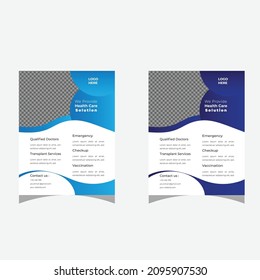 Medical flyer design vector template.
