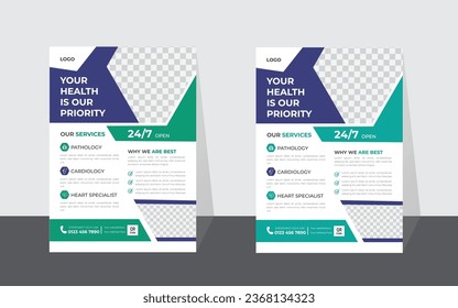 Medical Flyer Layout in Two Colors modern template perfect for creative professional business