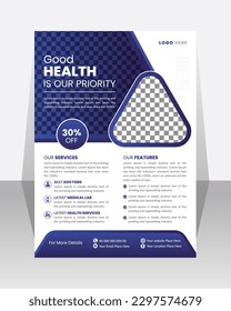 Medical Flyer Template in A4 size,
Flyer For healthcare and Medical,
Corporate healthcare cover a4 template design
Health care cover a4 template design for a report and medical brochure design, flyer