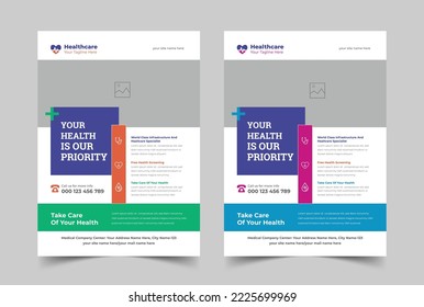 Medical Flyer Template Design, Brochure for Medical, Healthcare business flyer