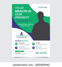 Medical Flyer Template Design Vector