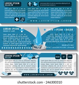 Medical Flyer Template Set - Vector Illustration, Graphic Design, Editable For Your Design    
