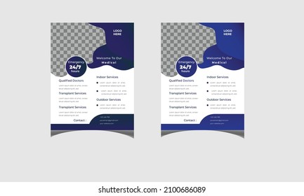 Medical flyer template vector design